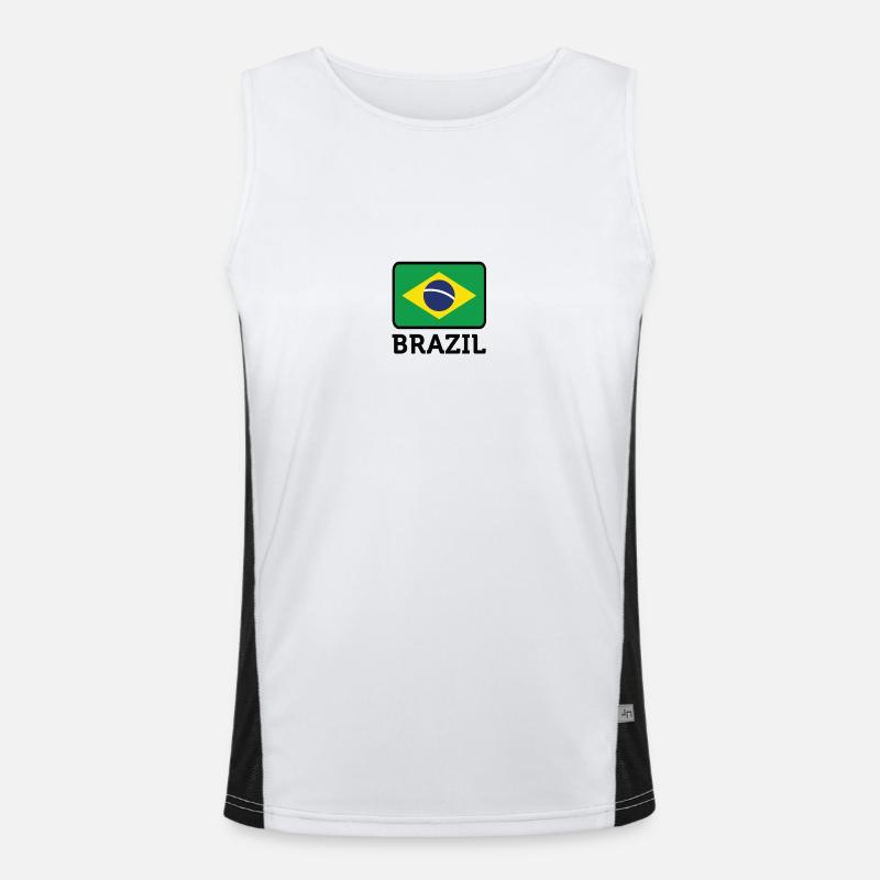 Drapeau national du Brésil Débardeur respirant contrasté Homme 