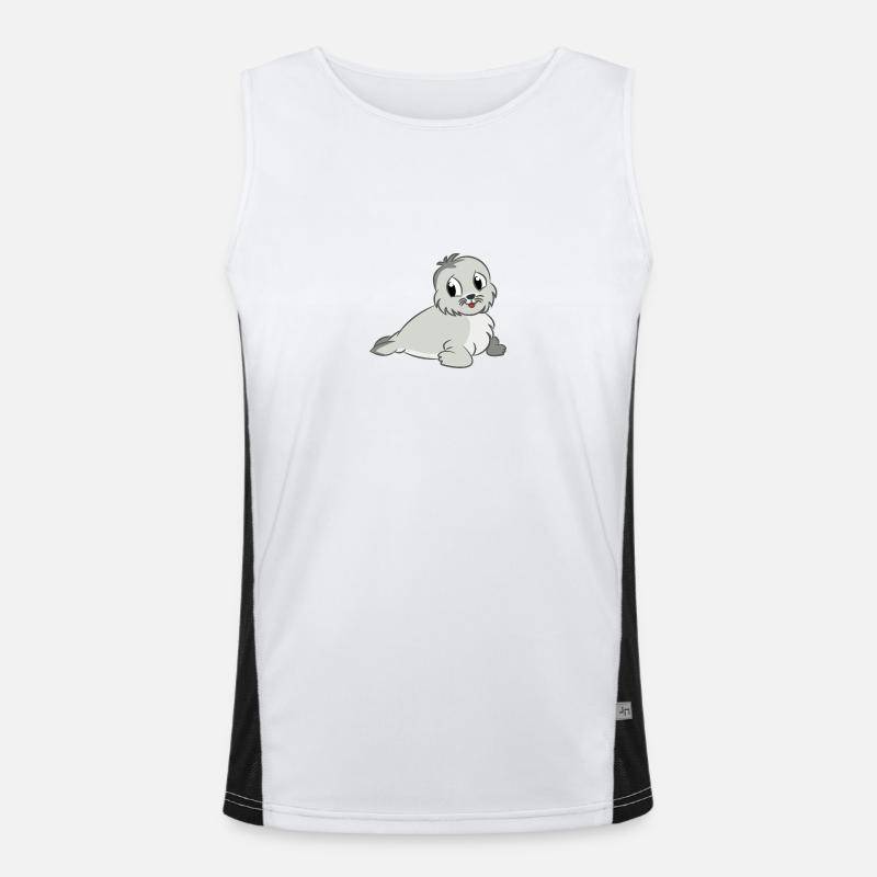 Die kleine Robbe Funktionelles Kontrast-Tank Top für Männer 