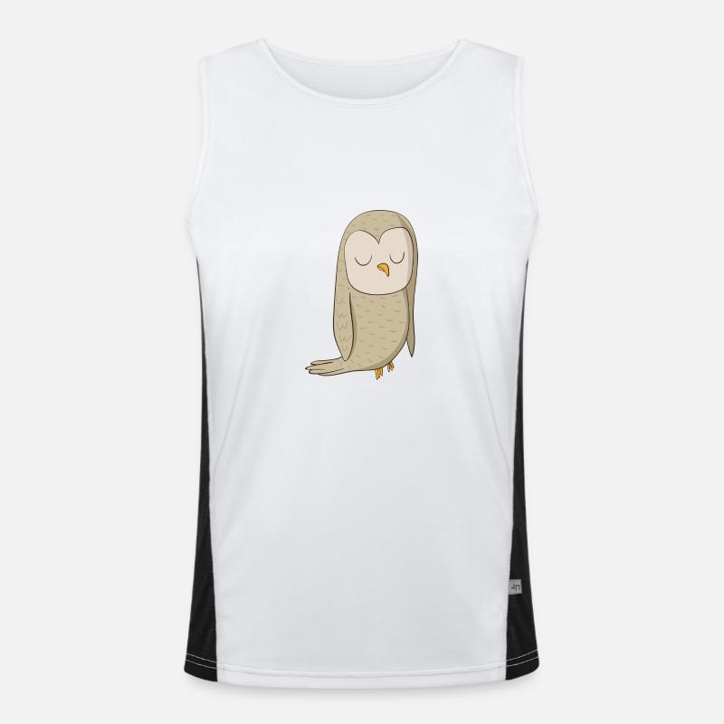 Eagle owl comic bird Men's Functional Contrast Tank Top 