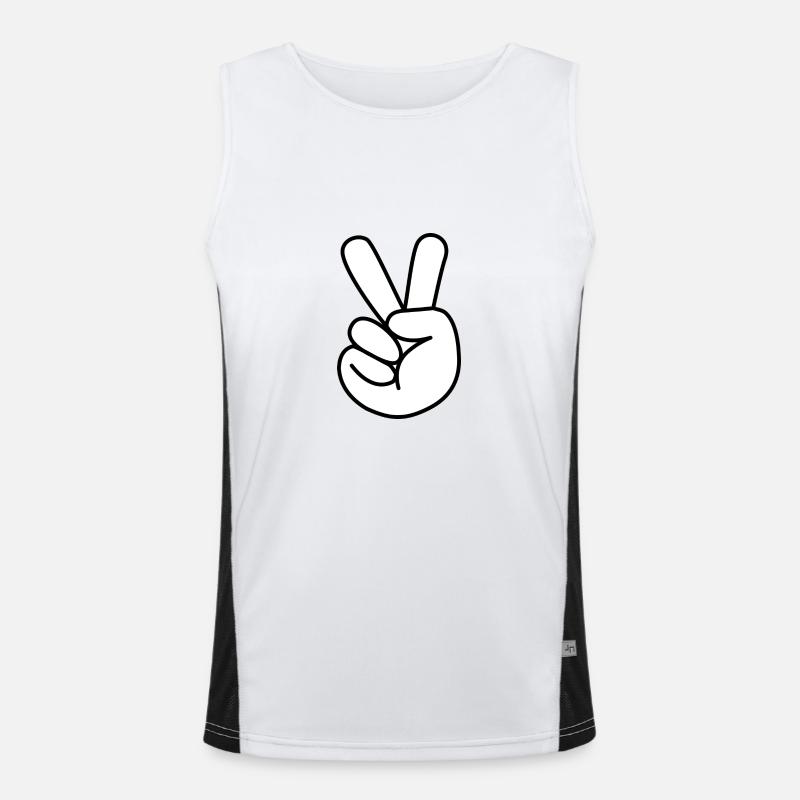 Peace sign Men's Functional Contrast Tank Top 