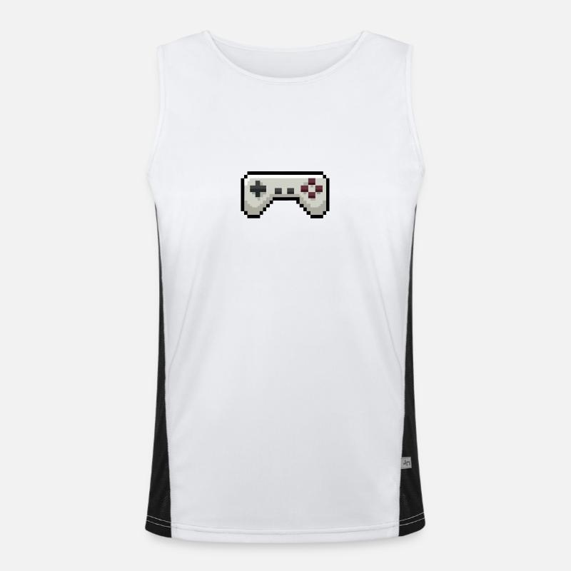 Pixelart Gamecontroller Gaming Funktionelles Kontrast-Tank Top für Männer 