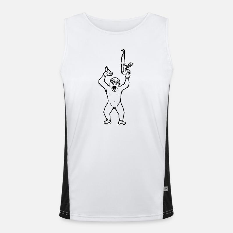 chimp machine gun Men's Functional Contrast Tank Top 