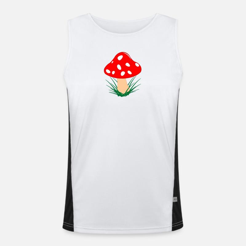 Champignon rouge avec des points blancs Automne Débardeur respirant contrasté Homme 