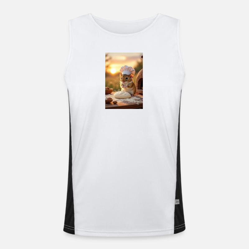 Creative Chef Mouse for Kitchen - Men's Functional Contrast Tank Top  - white/black