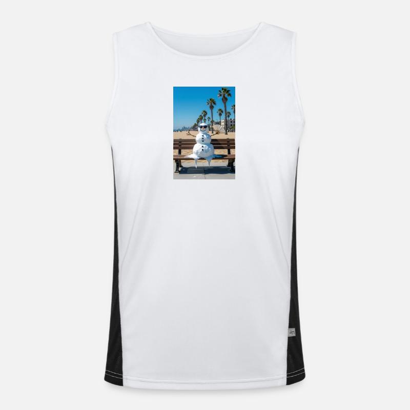 Summer Snowman with Goggles Men's Functional Contrast Tank Top 