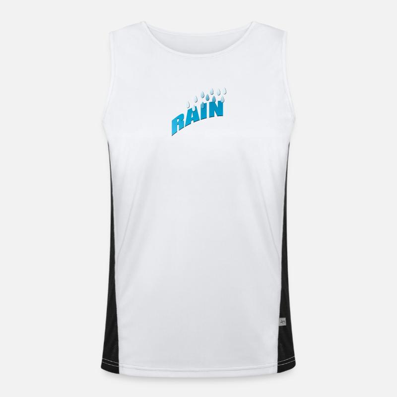 Rain Rain Raindrops Blue gradient Men's Functional Contrast Tank Top 