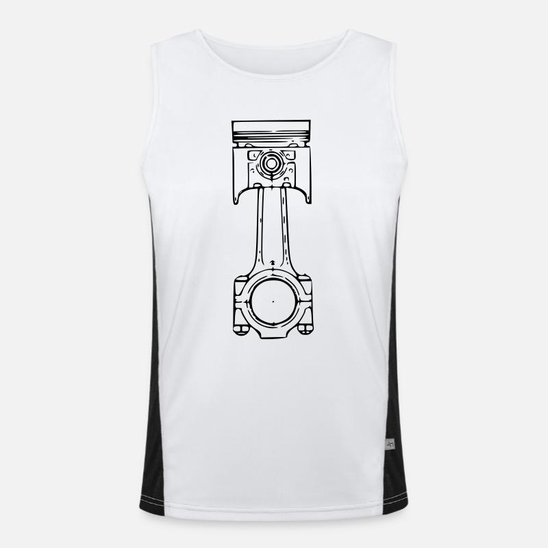 piston - Men's Functional Contrast Tank Top  - white/black