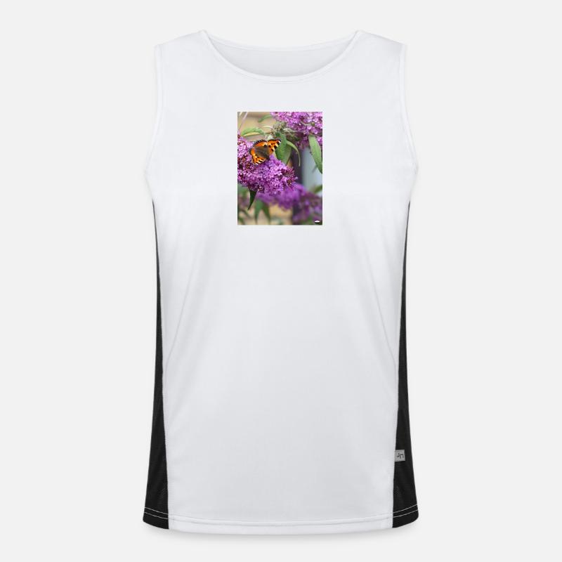 The Nettle's Yew Wing No 2. Latin; Aglais Urticae Men's Functional Contrast Tank Top 