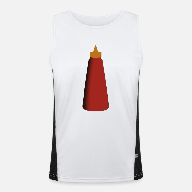 Ketchup Tomato Ketchup Bottle Men's Functional Contrast Tank Top 