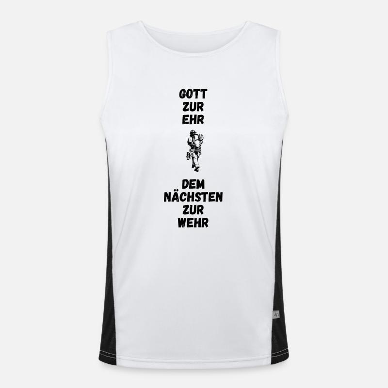 Gott zur Ehr dem Nächsten zur Wehr Funktionelles Kontrast-Tank Top für Männer 