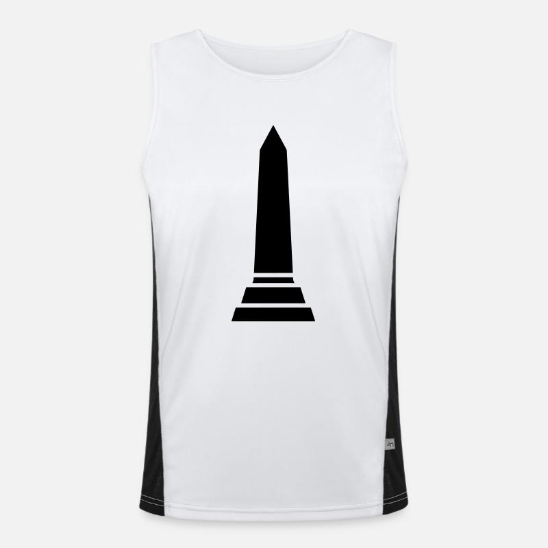 obelisk - Men's Functional Contrast Tank Top  - white/black