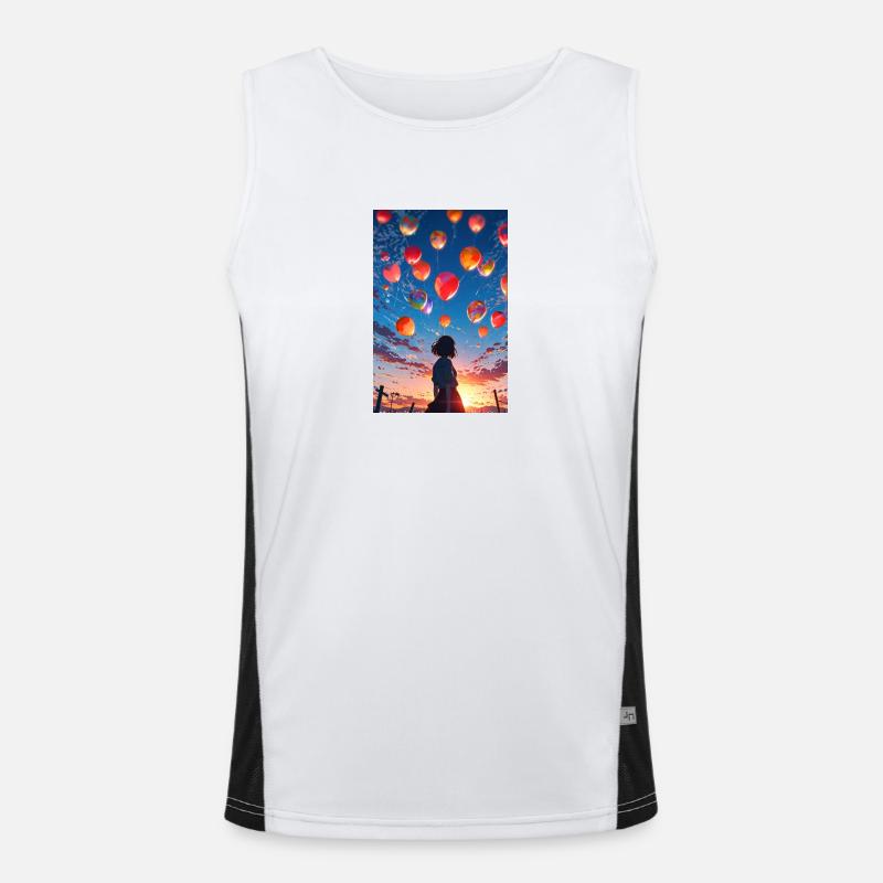 Mädchen mit Ballons Funktionelles Kontrast-Tank Top für Männer 
