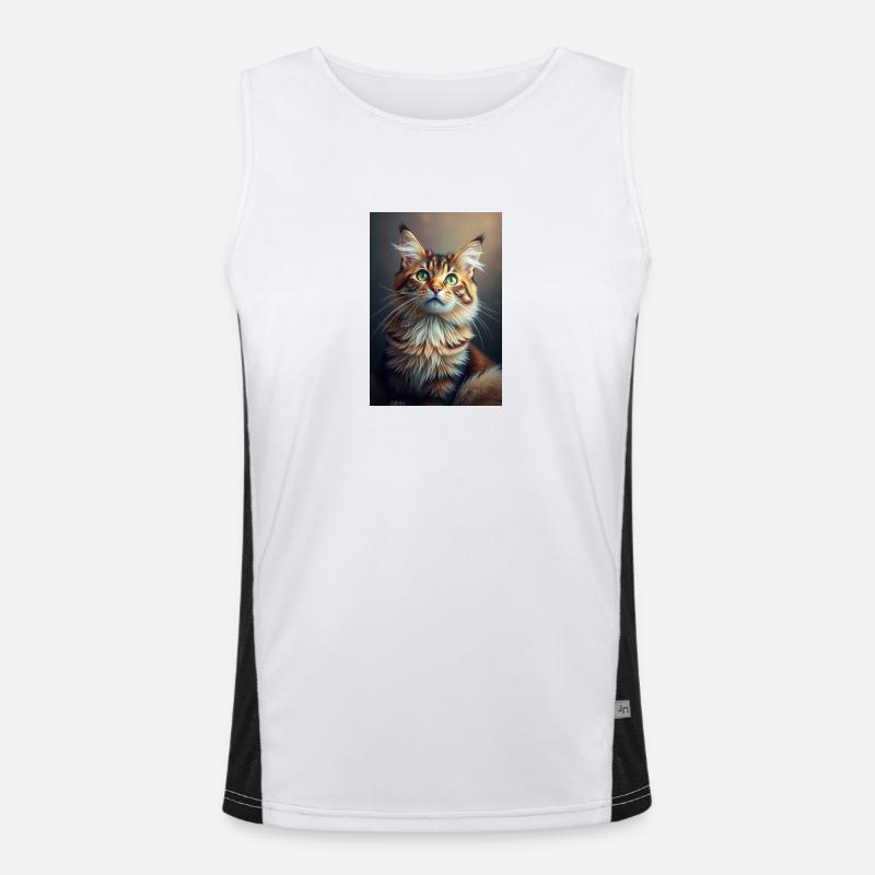 Katzenherz Funktionelles Kontrast-Tank Top für Männer 