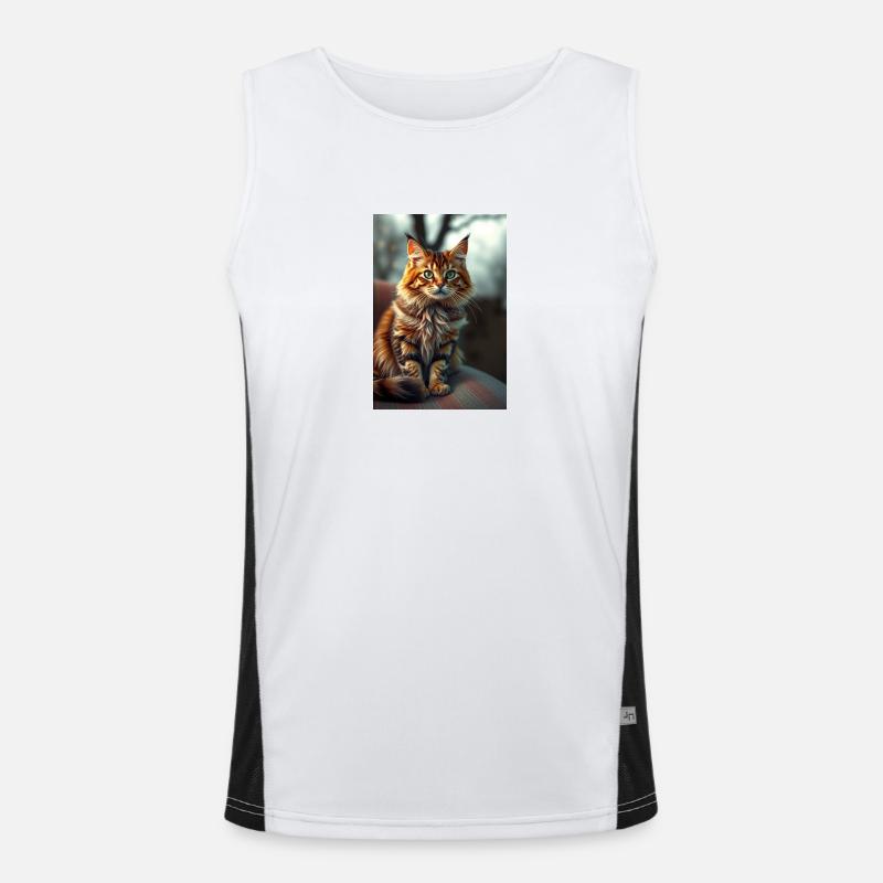 Katzenglanz Funktionelles Kontrast-Tank Top für Männer 