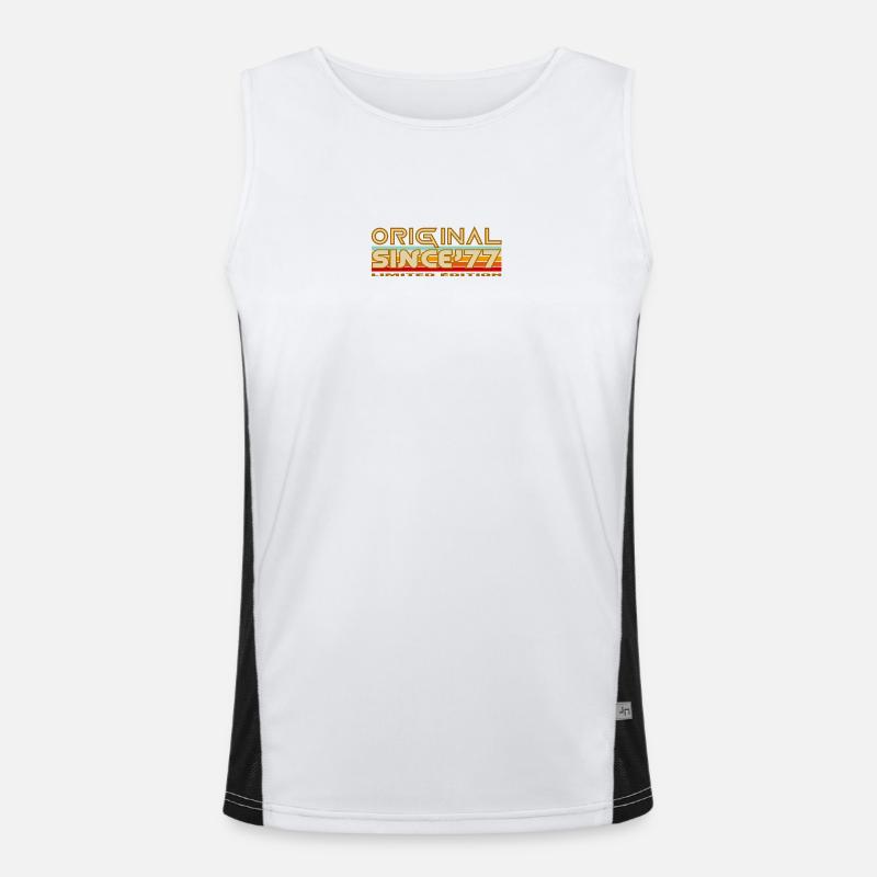 Original seit '77 Retro Stripe Edition Funktionelles Kontrast-Tank Top für Männer 