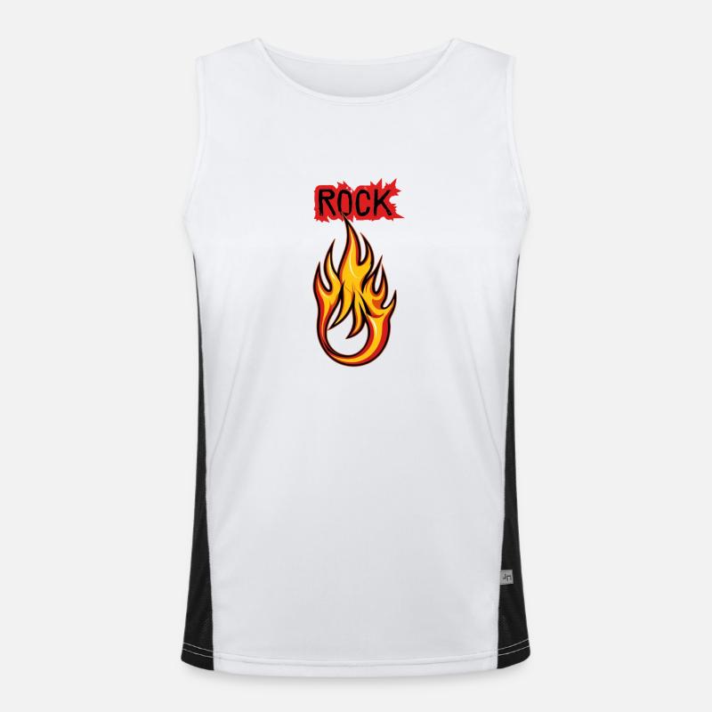Rock Fire & Flame Men's Functional Contrast Tank Top 
