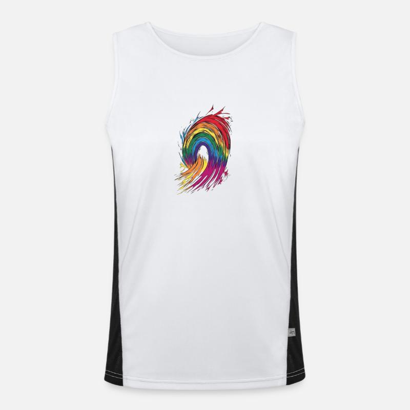 Regenbogen Funktionelles Kontrast-Tank Top für Männer 
