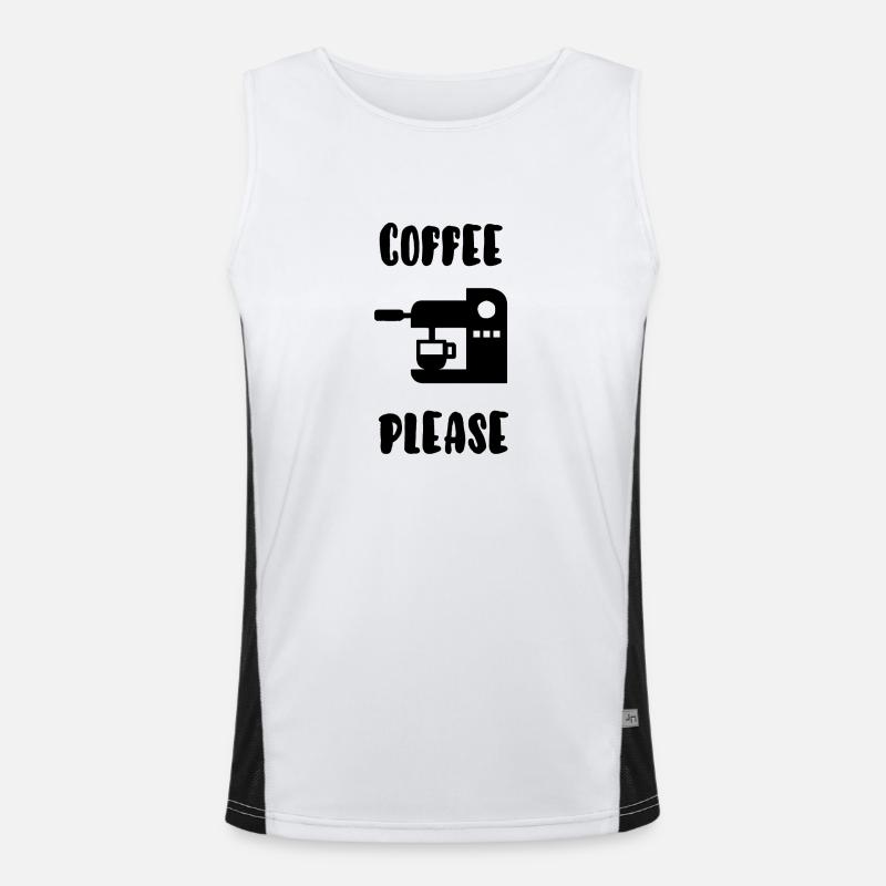 Kaffee bitte Funktionelles Kontrast-Tank Top für Männer 