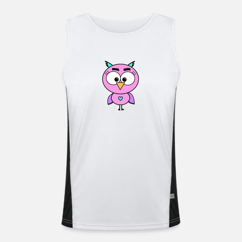 Eule Rosa Funktionelles Kontrast-Tank Top für Männer 