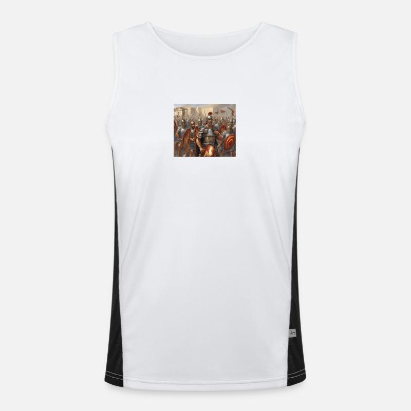 Command stop! - Men's Functional Contrast Tank Top  - white/black