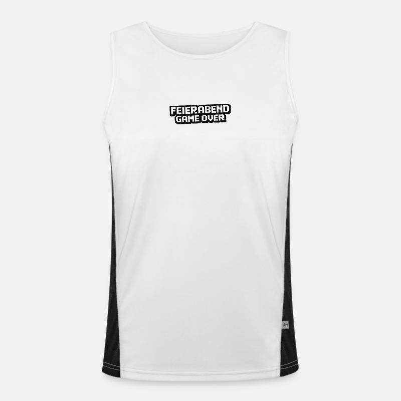 Feierabend Gameover Pixelstil Funktionelles Kontrast-Tank Top für Männer 
