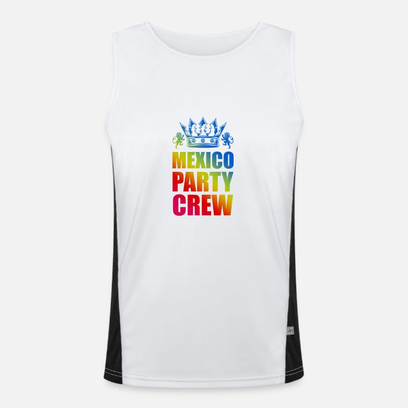 Mexiko Party Crew Spruch Funktionelles Kontrast-Tank Top für Männer 
