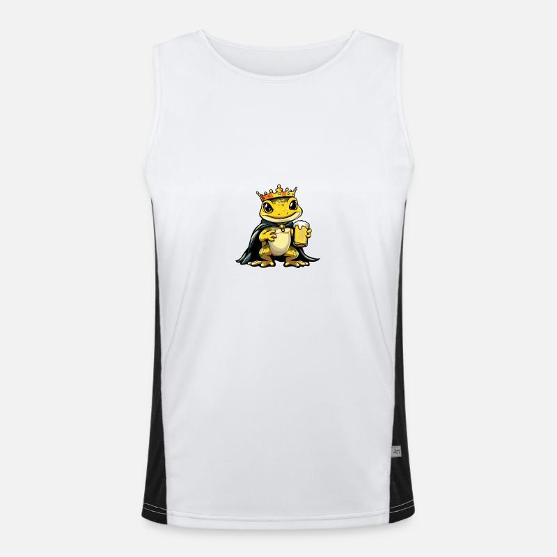 Echse Bier Lustig Funktionelles Kontrast-Tank Top für Männer 