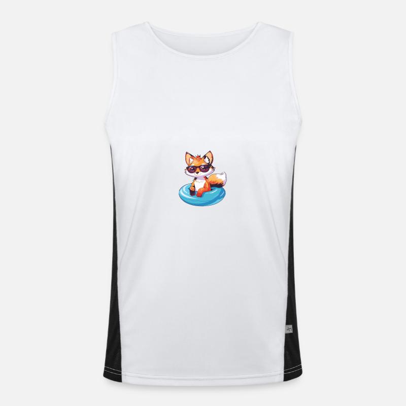 Fox Comic Cool - Men's Functional Contrast Tank Top  - white/black