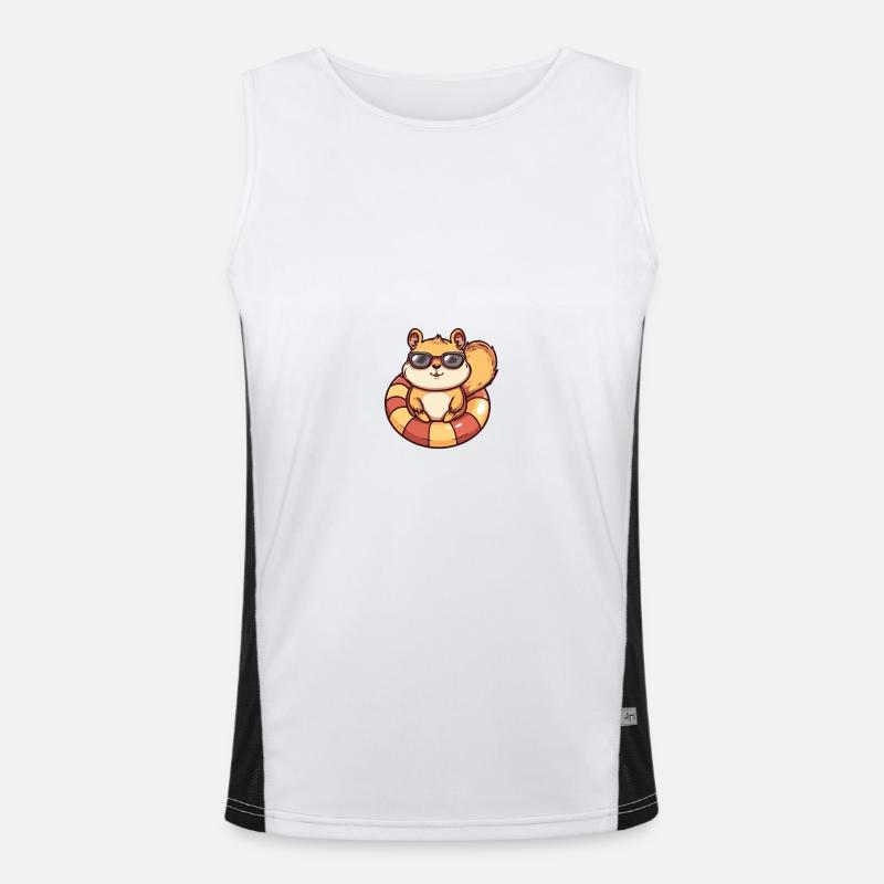 Squirrel Comic Cool - Men's Functional Contrast Tank Top  - white/black