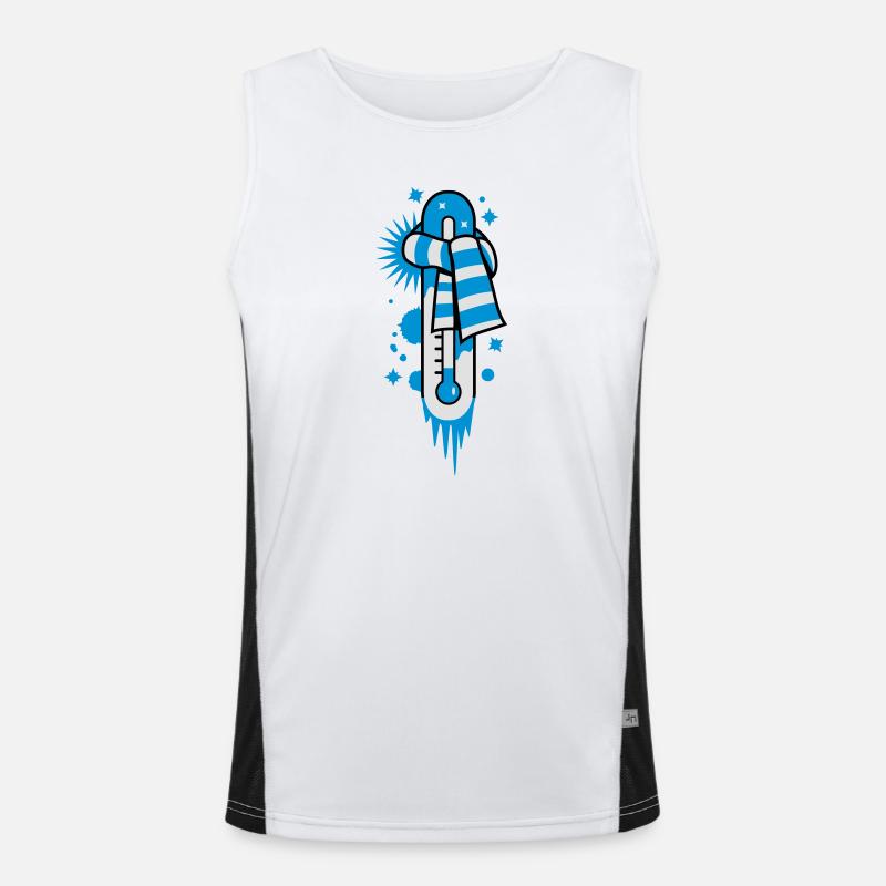 Thermometer on the freezing point Men's Functional Contrast Tank Top 