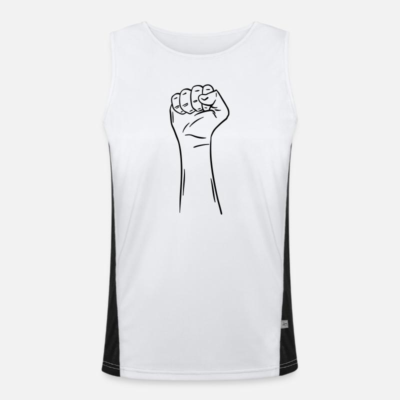 main poing 2 / poing / combat / protestation Débardeur respirant contrasté Homme 