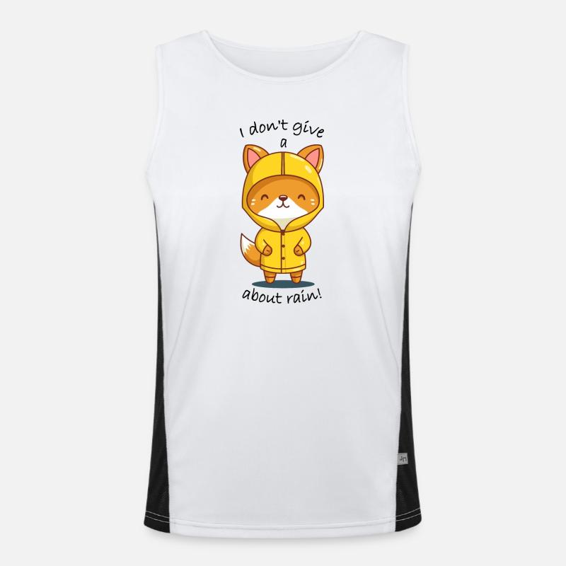 Mignon chasseur de chats en veste de pluie jaune Débardeur respirant contrasté Homme 