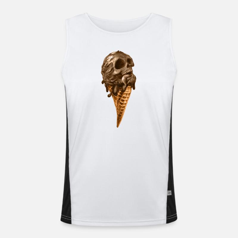 Softeis mit ätherischem Totenkopf Funktionelles Kontrast-Tank Top für Männer 