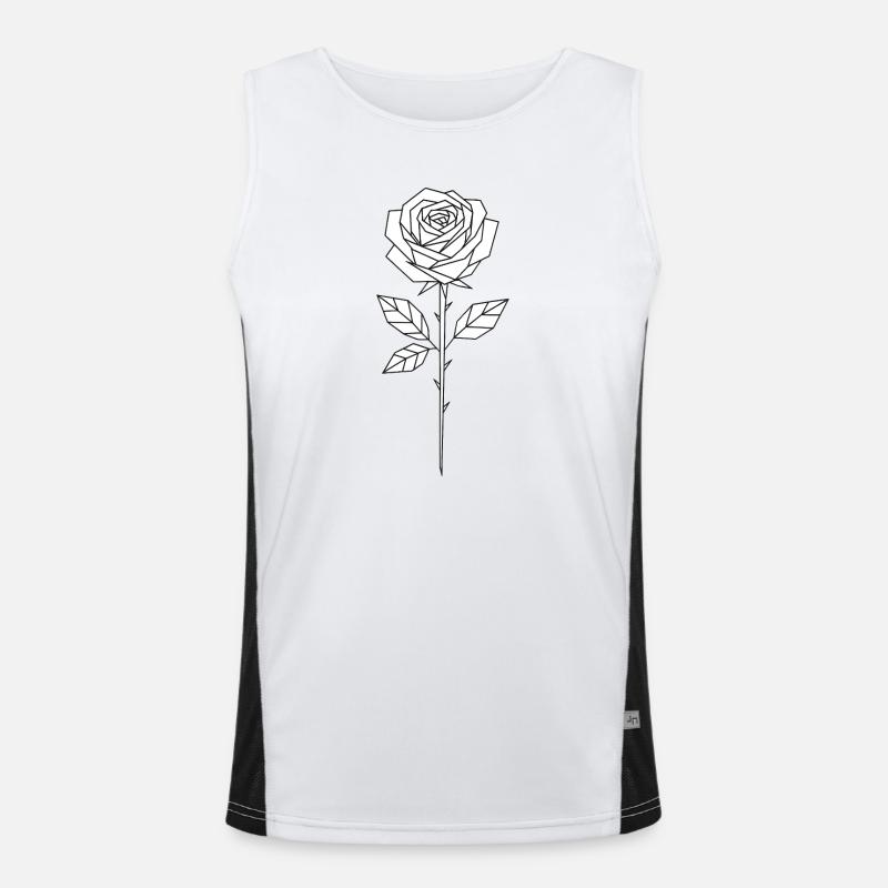 Geometric Line Rose Men's Functional Contrast Tank Top 