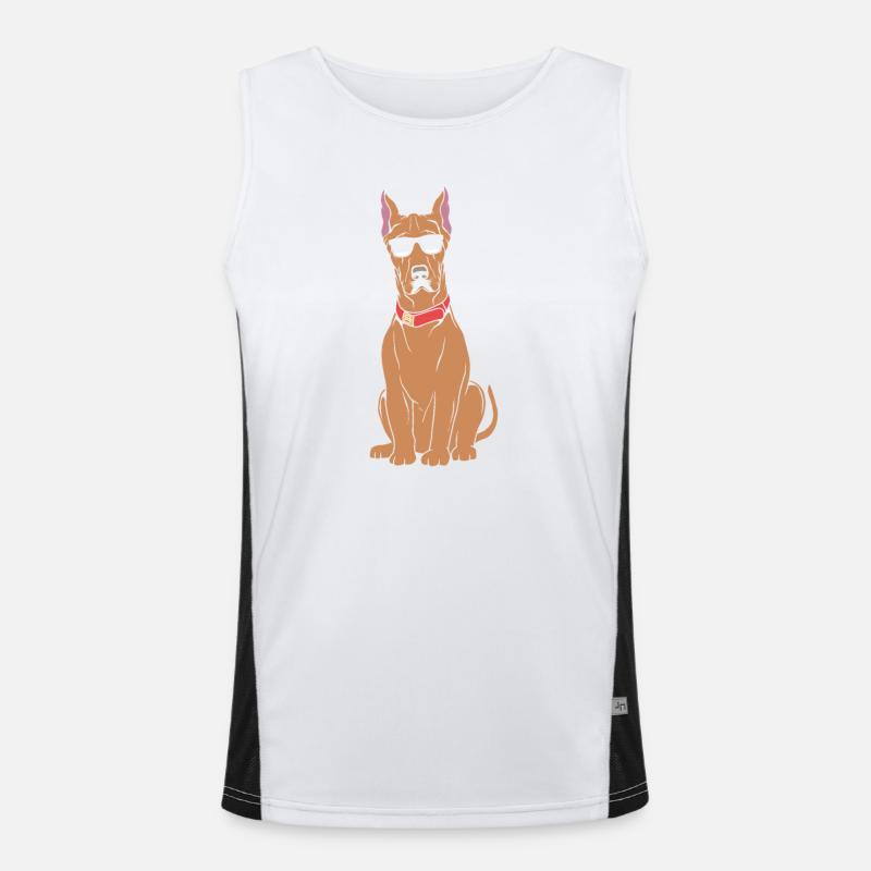 Great Dane - Men's Functional Contrast Tank Top  - white/black