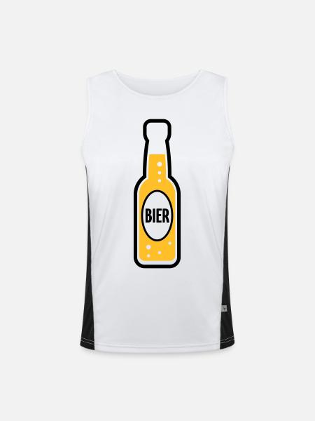 Bierflasche (Bier / Bierchen / POS 2C) - Funktionelles Kontrast-Tank Top für Männer  - Weiß/Schwarz