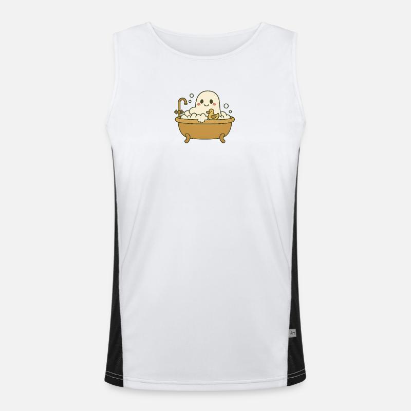 Ghost bubble bath - Men's Functional Contrast Tank Top  - white/black