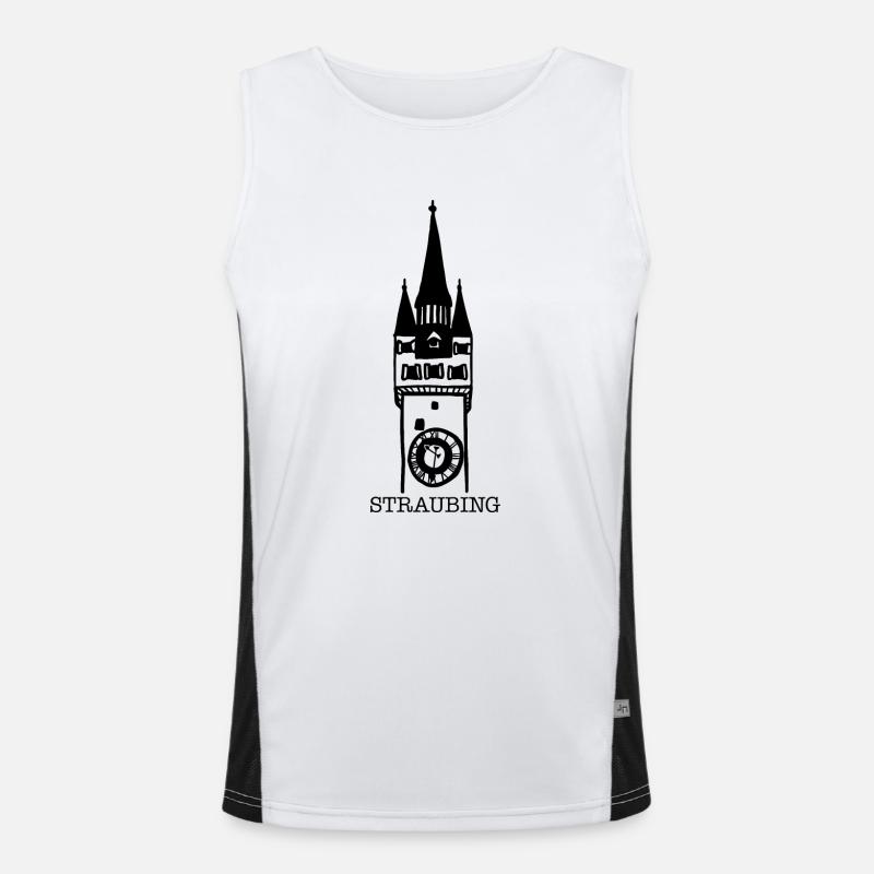 Stadtturm Straubing Funktionelles Kontrast-Tank Top für Männer 