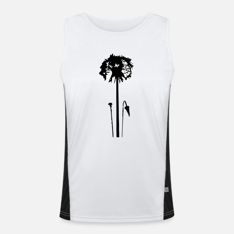 Pusteblume Löwenzahn Geschenkidee - Funktionelles Kontrast-Tank Top für Männer - Weiß/Schwarz