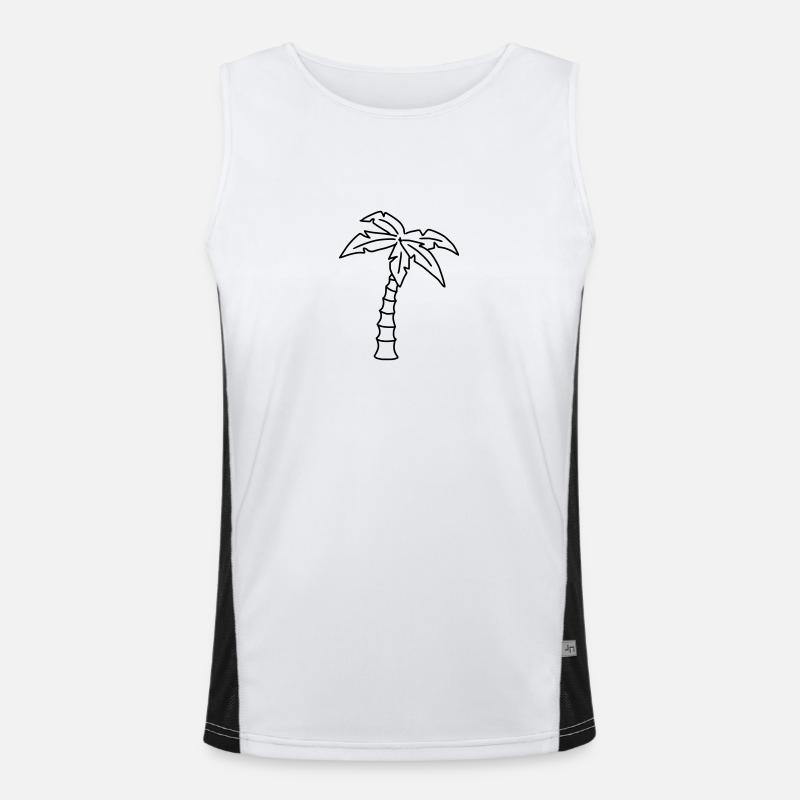 Palm tree sketch Men's Functional Contrast Tank Top 