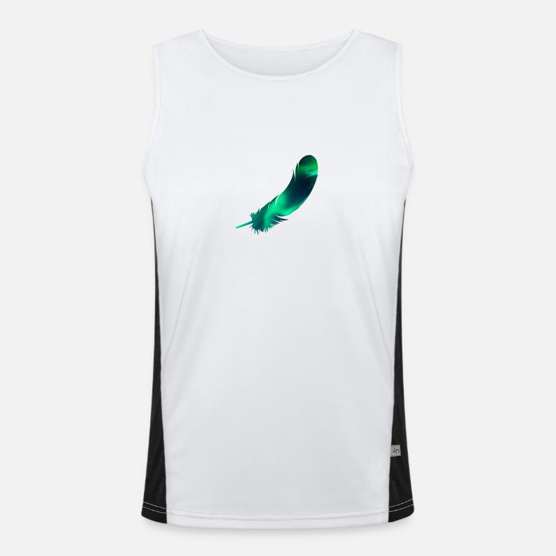 Cool Feather - Men's Functional Contrast Tank Top  - white/black