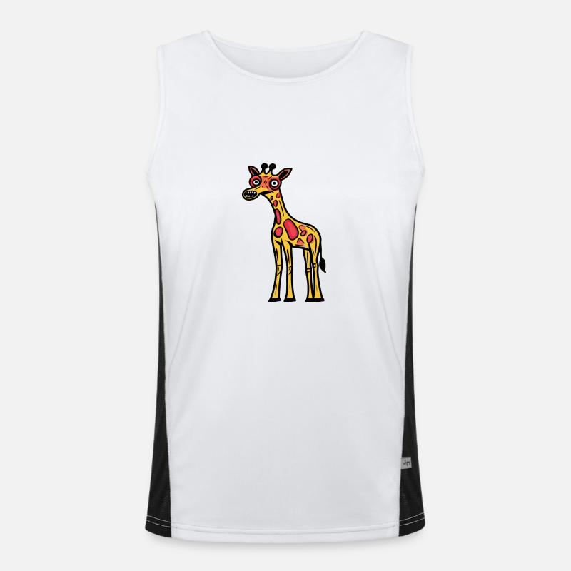 Giraffe Halloween Comic Zombie Funktionelles Kontrast-Tank Top für Männer 