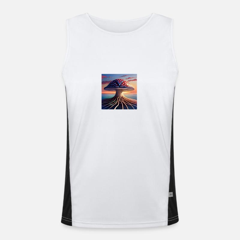 Mushroom Comic Funktionelles Kontrast-Tank Top für Männer 