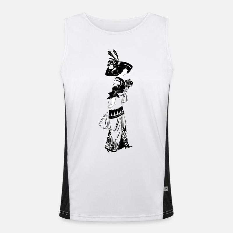 Victorian Elegance with floral pattern Men's Functional Contrast Tank Top 