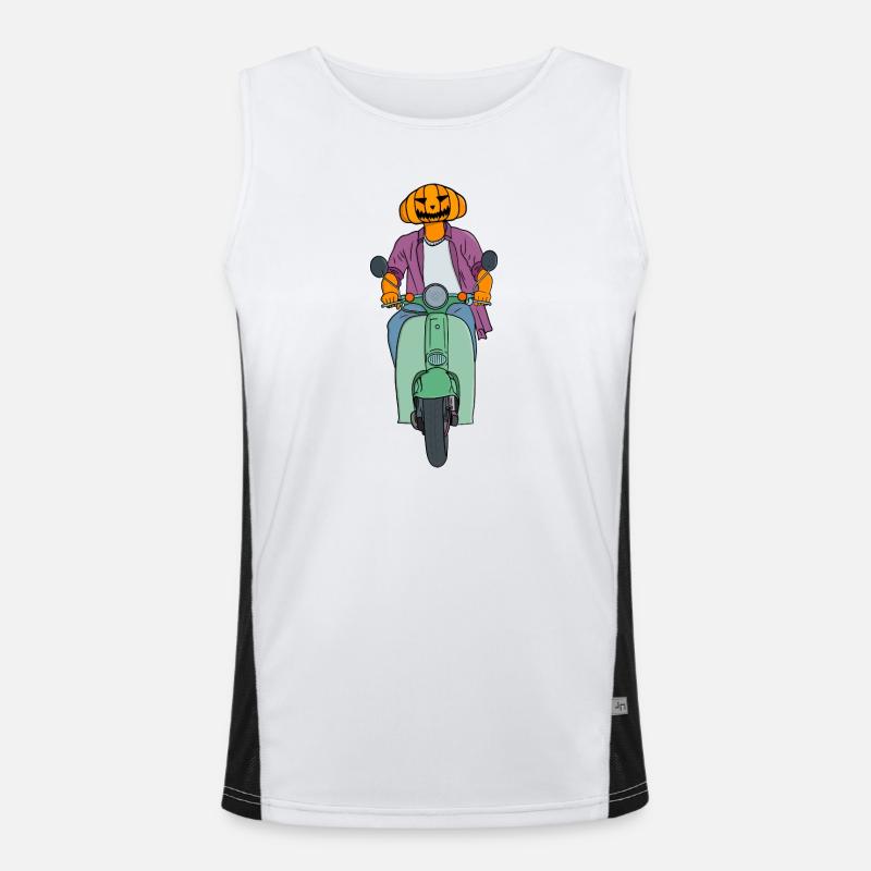 Kürbisfahrer auf Mint Scooter Funktionelles Kontrast-Tank Top für Männer 