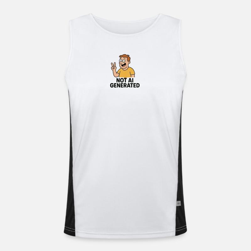 Not AI Generated Cartoon Tee Men's Functional Contrast Tank Top 