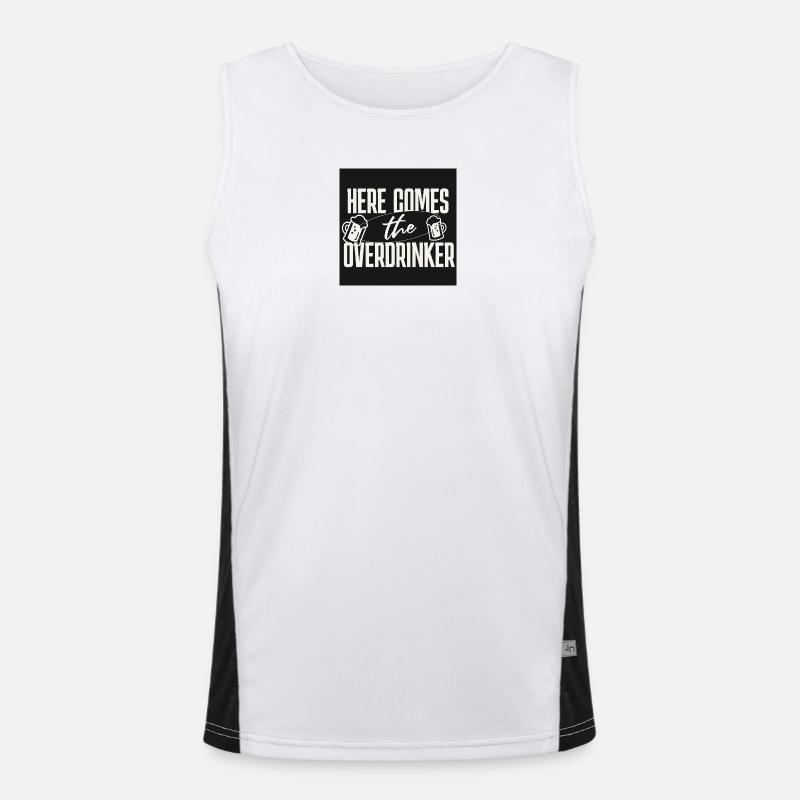 Here comes the Overdrinker  Funktionelles Kontrast-Tank Top für Männer 