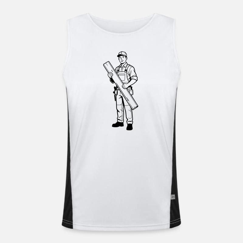 Tømrer - Funktionel kontrast tanktop til herrer - hvid/sort