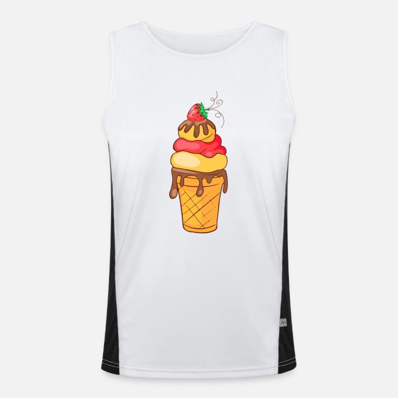 Eis Speiseeis Eiskrem Eiscreme Kugeleis Eisbecher Funktionelles Kontrast-Tank Top für Männer 