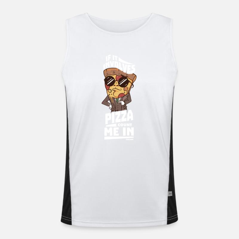 If It Involves Pizza Count Me In Men's Functional Contrast Tank Top 